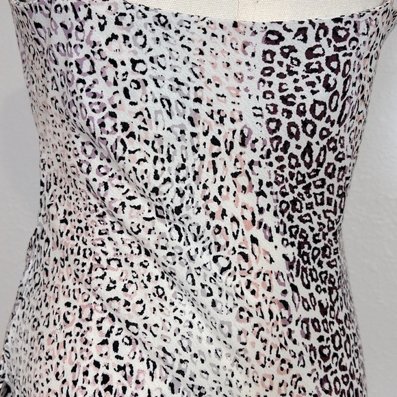 LOVESTITCH Cowl Neck Strappy All Over Pastel Leopard Abstract Print Long Dress - Picture 9 of 9